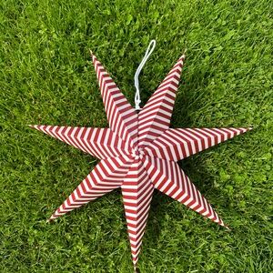 5, 18inch Martha Stewart Red & White striped stars
